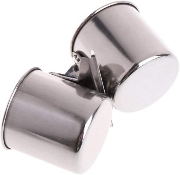 a65e2e58e8131752 Hypeety Bird Parrot Feeding Double Cups Stainless Steel Food Water Bowls with Clip Bird Seed Feeder Cups Hanging Bowl Cage Stand Accessories