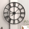 Modern 3D Large Wall Clocks Roman Numerals Retro Round Metal Iron Accurate Silent Nordic Hanging Ornament Living