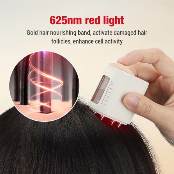 Electric Vibration Massage Comb Red Light Micro-current Essence Oil Applicator Promote Hair Growth Portable Head Massager