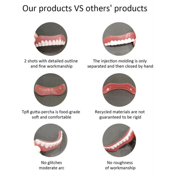 a6988b88191b0207 Silicone Upper And Lower Veneer Comfortable Denture Whitening Concealer Temporary False Teeth