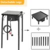 Bonnlo Single Burner Gas Stove Propane Stove, 100,000 BTU High Power Portable Outdoor Camp Cooker Stove with 20 PSI Regulator, Adjustable Height & Side Shelf for Backyard, Camping, Tailgating