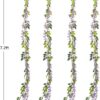 Lvydec Wisteria Artificial Flowers Garland, 4 Pcs Total 28.8ft Artificial Wisteria Vine Silk Hanging Flower for Home Garden Outdoor Ceremony Wedding Arch Floral Decor (Light Purple)