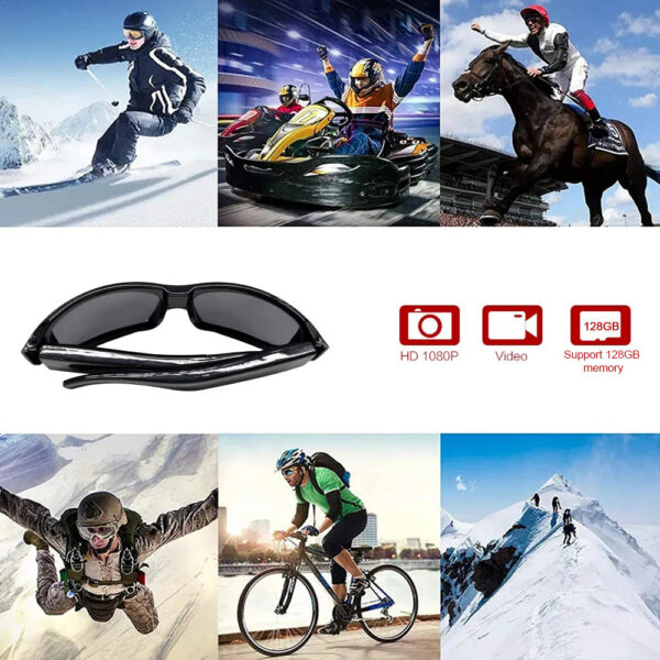 a6bd78f701032711 1080p HD Mini Glasses Portable DVR Video Outdoor Sports Camera Recorder Wearable Bike Smart Sunglasses