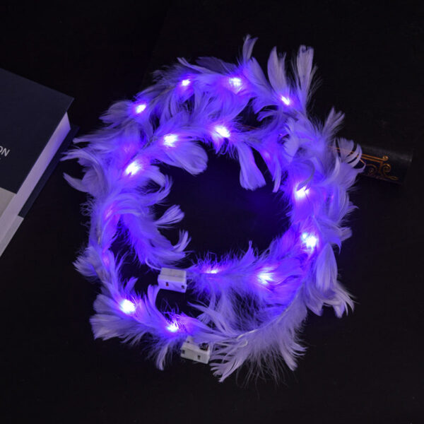 a6cb242545a20675 Led Feather Crown Headband Garlands Girls Light Up Hair Wreath Party Bridesmaid Birthday Gift Festival Costume Wedding Carnival