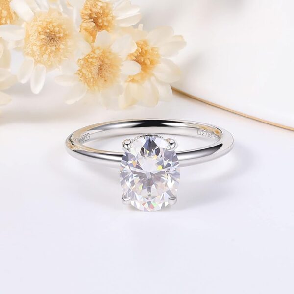 Engagement Rings for Women Moissanite Solitaire Ring Sterling Sier 1-3ct Oval Cut D Color VVSI Lab Diamond Bands Jewelry