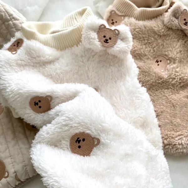 Winter Pet Clothes Cute Bear Warm Fleece Dogs Sweatshirt For Puppy Small Medium Dog Clothing Jacket French Bulldog Chihuahua