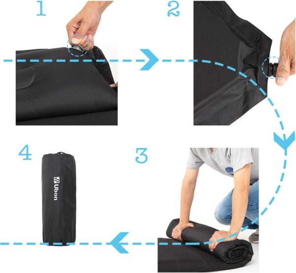 Ubon Doppelte Selbstaufblasende Schlafmatten Isomatte Aufblasbare Matratze für 2 Personen 3,6cm Luftmatratzen und leichtes Campingbett