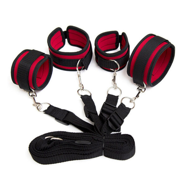 a6f156482a8985fe Restraint Set BDSM Bondage Handcuffs & Ankle Cuffs Slave On The Bed Open Leg Flirt Sex Toys For Women Couples Erotic No Vibrator