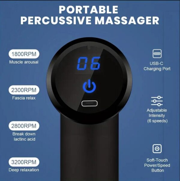Mini Muscle Massage Gun Protable Deep Handheld Percussion Massager For Body Back And Neck Leg