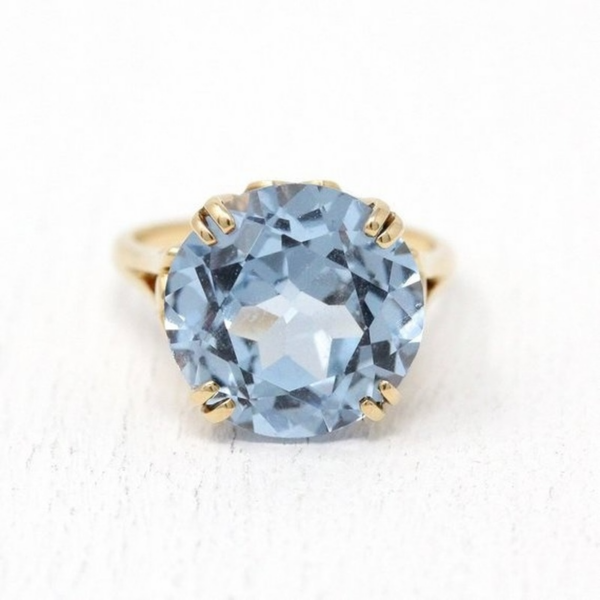 Simple Fashion Light Blue Diamond Female Romantic Engagement Ring Bride Princess Love Anniversary Gift Beach Party Jewelry