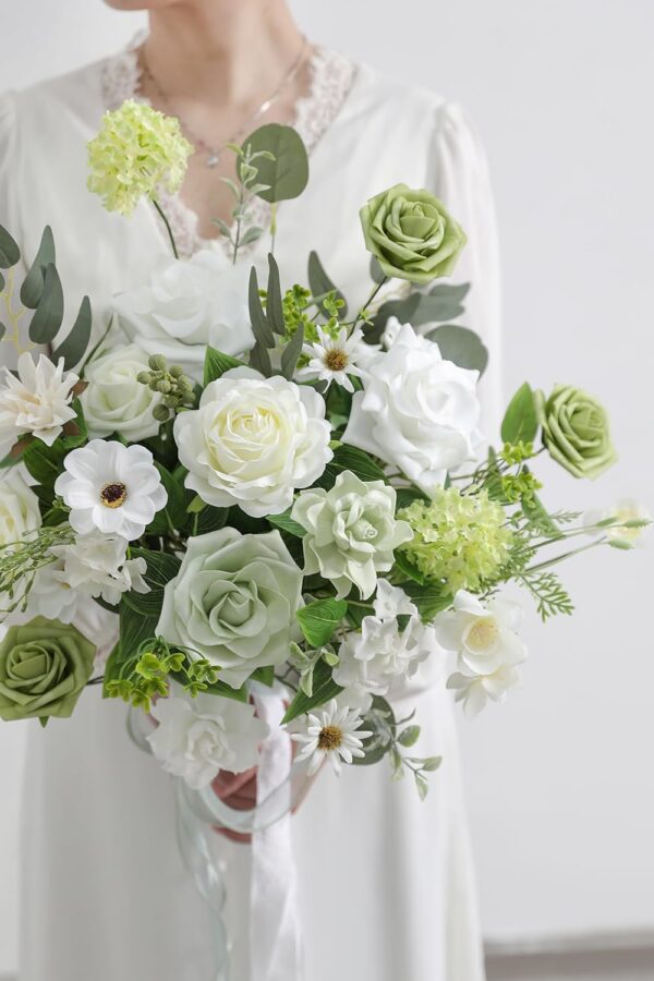 a7076f126e6ef314 YYHUAWU Artificial Flowers Combo Set Fake Flower Leaf Box with Stems for DIY Wedding Bouquets Centerpieces Arrangements Baby Shower Party Home Decorations