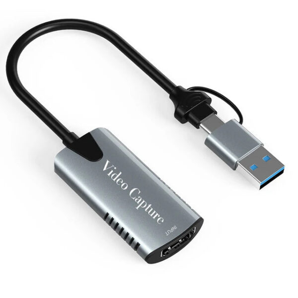 a722b756a4380a41 1080P@30Hz/60Hz Recording 4K HD Source to USB/Type-C 2in1 Video Capture Card for Laptop PC Xbox Game Camera Live Streaming