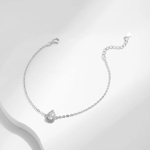 a731309118e643ed MODIAN 925 Sterling Silver Water Drop Clear CZ Bracelet Pear Cut Link Chain Platinum Plated Bracelet For Women Wedding Jewelry