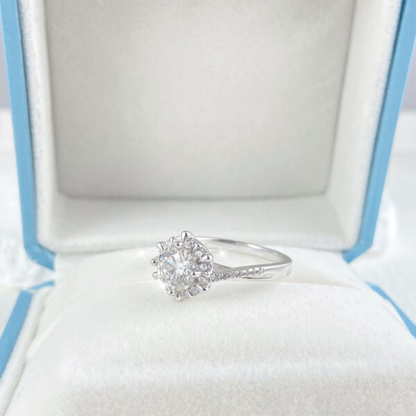 a731a3fedafc2b10 NeeTim 0.5/1CT Moissanite Diamond Rings Wedding Band for Women Sterling Sier Plated White Gold Promise Ring Certified