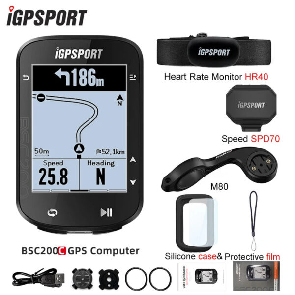 a741b9adb44ae36e IGPSPORT BSC200C Cycle Bicycle GPS Computer Wireless Speedometer Bike Digital ANT+ Route Navigation Stopwatch Cycling Odometer