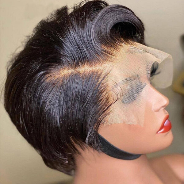 a74d97f5673783e9 Pixie Cut Transparent Wigs For Women Straight Short Bob T Part Lace Wig Prepluck Brazilia Human Hair