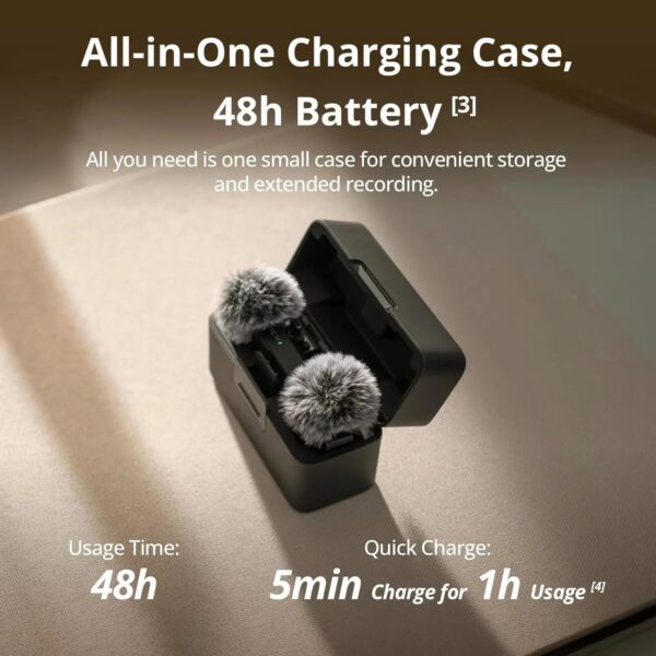 a74ffaf84194b360 DJI Mic Mini Wireless Microphone 48-Hour Operation w/ Case Two-Level Active Noise Cancelling