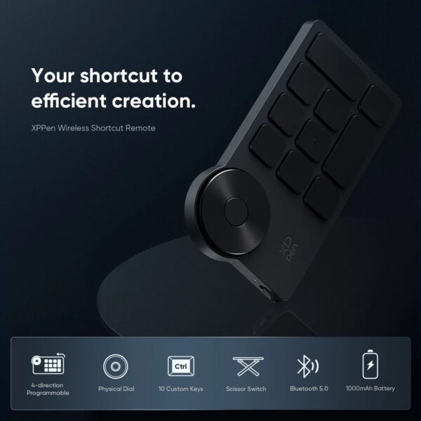 XPPen Wireless Shortcut Remote Express Key Bluetooth 5.0 Customizable shortcut keys for Graphic Tablet Pen Display Monitor