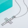 AnuJewel 3.5MM 2.2cttw D Color Moissanite Diamond Cross Pendant Necklace Sterling Sier Fine Jewelry Gifts Wholesale