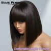 Short With Bangs Straight Wigs Brazilian Human Hair Remy Full hine Made for Women Glueless Bob Wig