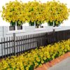 21 Bundles Artificial Outdoor UV Resistant Flowers No Fade Fake Outside Flowers Plastic Greenery Faux Shrubs Garden Porch Window Box Home Decoration(Purple)