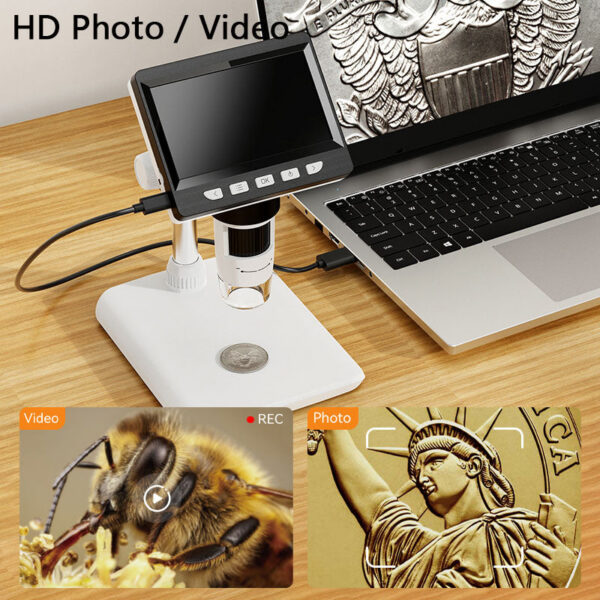 a78d131dfb3492d7 4.3 Inch Digital 1080P 50-1000x Coin Microsco 2000mAh Soldering Microscope for Electronics Repair PCB PC Laptop