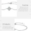 MODIAN 925 Sterling Silver Exquisite Lucky Four Leaf Clover CZ Link Chain Stackable Sweet Bracelet For Women Daily Fine Jewelry