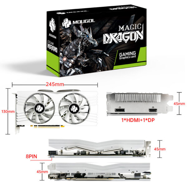 a799baacf89a4734 MOUGOL Radeon RX580 8G Graphics GDDR5 Memory AMD Gaming Card PCIE3.0x16 HDMI-compatible DVI for Computer Accessories