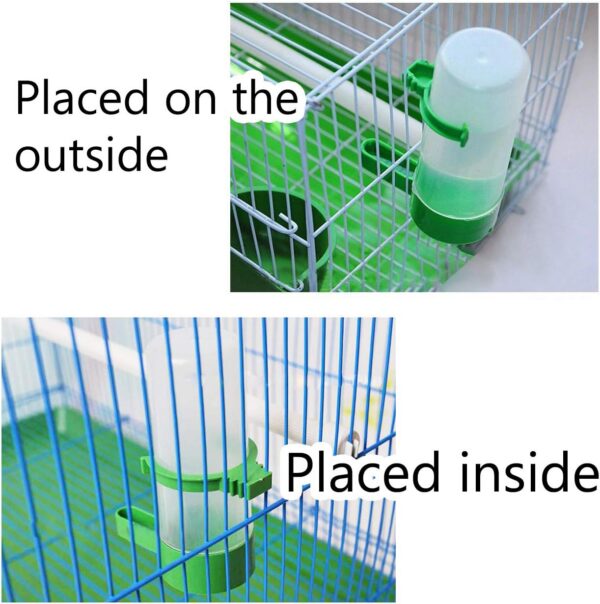 a79f8e59b6f00e1a 2Pcs Automatic Bird Feeder Bird Waterer & Feeder Parakeet Hanging Food Dispenser Bird Cage Accessories for Parrots Budgie, Cockatiel, Lovebirds (150 ml / 5.1 oz)