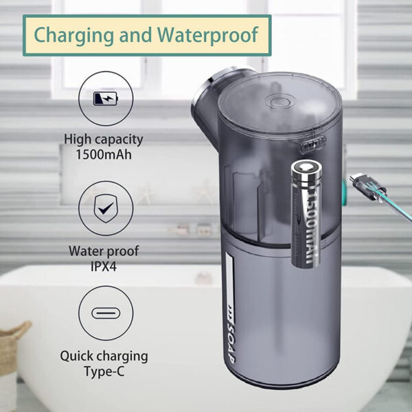 Dispenser Automatic USB Rechargeable 320ml Liquid Soap Dispensers Digital Display Foam Hand Sanitizer hine For Home