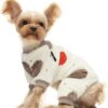 Unicorn Fuzzy Dog Pajamas, Dog Winter Clothes for Small Dogs Girl Boy, Pet Onesie with Feet, Cat Outfit, Light Blue, Small