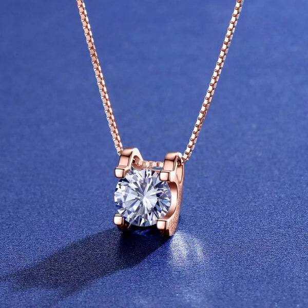 Lnngy 0.5CT Moissanite Diamond Necklace For Women Original Certified 925 Sterling Silver Box Chain Necklaces Moissanites Jewelry