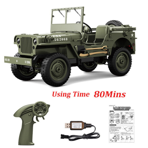 RC 1:10 Military Truck 2.4G 4WD Electric Drive Off-Road Remote Control Car Simulated Vehicle Model Toy for Kid christmas