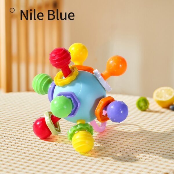 Manhattan Round Soft Silicone Hand Grab Ball Rattle Infantil Chewable Toddler Teeth Soothing Baby Sensory Toy Newborn Gift