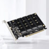 a7d93f722725d838 4 Port M.2 NVME SSD To PCIE X16 Adapter Converter Support 2230/2242/2260/2280 Host Controller Expansion Card LED Indicator
