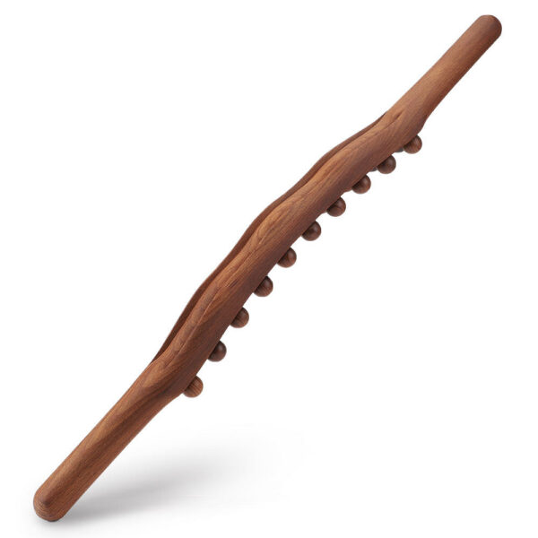 20 Beads Universal Back Massage Tendons Beech Wood Scraping Stick Point Treatment Guasha Relax Therapy Tool Abdominal Massager