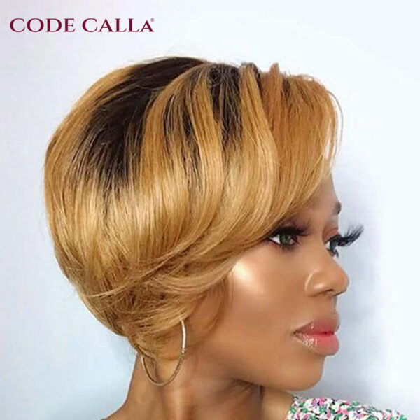 a7ed91b8b850899c Pixie Cut Transparent Wigs For Women Straight Short Bob T Part Lace Wig Prepluck Brazilia Human Hair