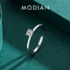 Modian Sterling Sier 10 Hearts Clear CZ Simulated Diamond Simple Wedding Bands Ring For Women Statement Engagement Jewelry