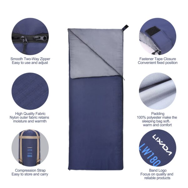 LIXADA Outdoor Envelope 190*75cm Camping Hiking Fleabag 680g Ultra-light Portable Sleeping Travel Bag