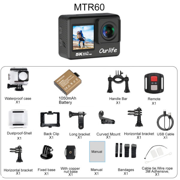 a7f94890f5681fc9 Ourlife 5K30FPS Action Camera 2.0'' Touch LCD 170° DVR 30M Waterproof Remote Control 5X Zoom Helmet WiFi 4K60FPS Sport Camera