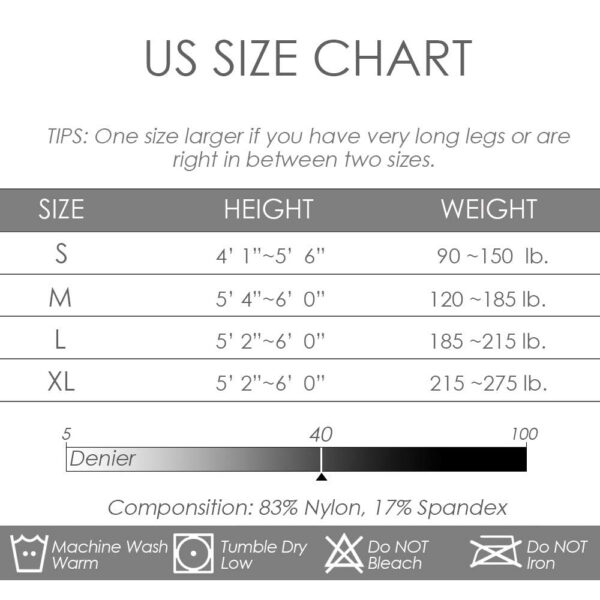 G&Y 2 Pairs Semi Opaque Tights for Women - 40D Microfiber Control Top Pantyhose