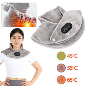 a80906bea7ff9cbb Electric Heating Shoulder Neck Pad Cervical Wrap Three Gear Thermal Compress Massager Vibration Shawl Warm Back Tool Relax Brace