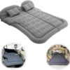 SUV Air Mattress Car Bed Inflatable Mattress for Truck Backseat - Portable Air Mattress with Flocking Surface and Pillows Foldable Air Bed for Home Tent Camping Travel - Grey