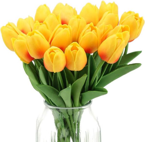 a8176aaabccd09e4 IPOPU Real Touch Purple Tulips 24PCS Artificial Flowers for Decoraion Fake Tulips Light Purple Flowers Floral Arrangements Artificial Faux Tulips Decor for Table Home Kitchen Decor (Light Purple)