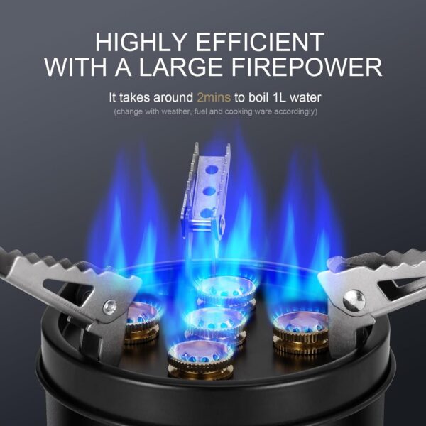 a821ef5ac4dc444c Odoland Campingkocher Gaskocher mit Adapter und Faltbar Aluminium Gas Campingkocher für Schraubkartusche Gasbrenner Faltbar Camping Kocher für Wandern Picknick Outdoor