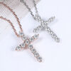 a834c26afb983336 K.NOBSPIN 3mm Round Cut D VVS1 Moissanite Cross Pendants Necklace For Women Sterling Sier Christian Diamond Neck Chain