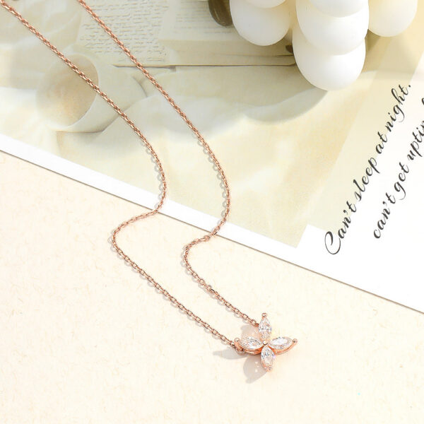 Serenity 1.2cttw 3*6mm Marquise Cut All Moissanite For Women S Sier 4 Stones Horse Eye Diamond Pendant Necklace