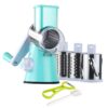 a84119a951b95e11 Ourokhome Rotary Cheese Grater Shredder - 3 Drum Blades Manual Speed Round Food