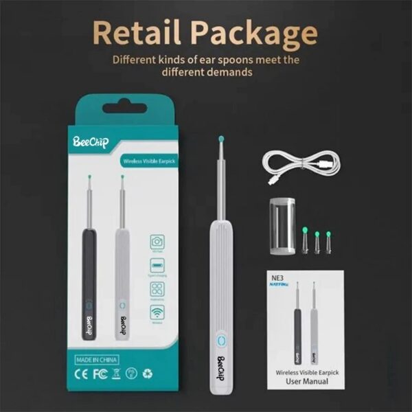 Wireless WiFi Pick Otoscope Camera Borescope Luminous Wax Cleaning Teeth Oral Inspection Health Care Ear Cleaner
