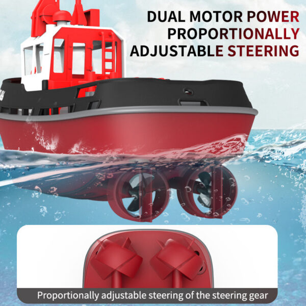 a85819fcd3de8ce7 JIKEFUN 686 Rc Boat 2.4G 1/72 Powerful Dual Motor Long Range Wireless Electric Remote Control Tugboat Model Toys for Boys Gift